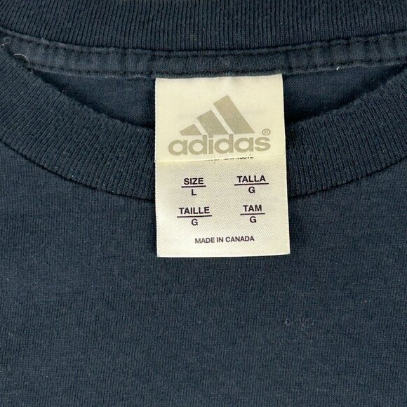 Adidas Shirt Youth L Black Three‎ Stripes Graphic Y2K Long Sleeve Boys Pullover - Picture 8 of 10